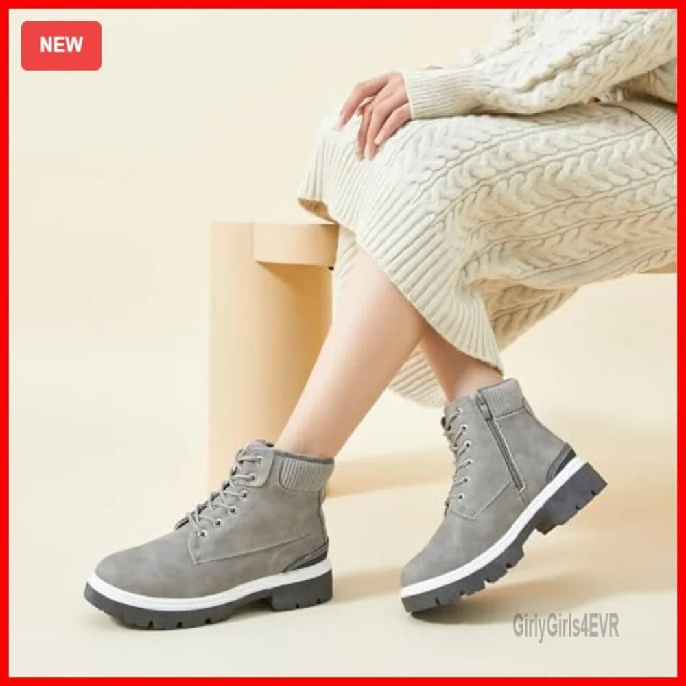 Waterproof Winter Boots Women's Ankle Combat Hiking Snow Boots